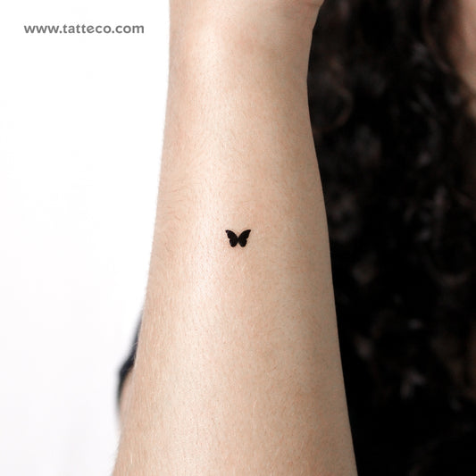 Tatuaje temporal de mariposa negra diminuta - Juego de 3