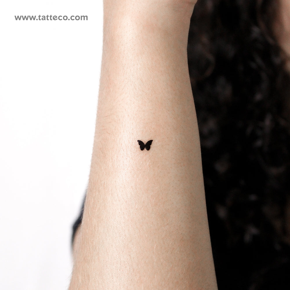 Tiny Black Butterfly Temporary Tattoo - Set of 3