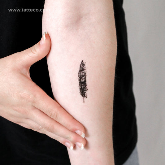 Tatuaje temporal de pluma - Juego de 3