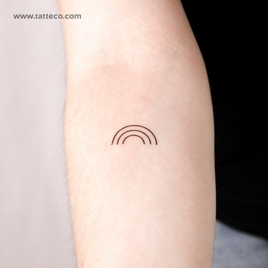 Minimal Rainbow Temporary Tattoo - Set of 3
