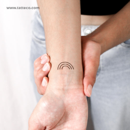 Minimal Rainbow Temporary Tattoo - Set of 3