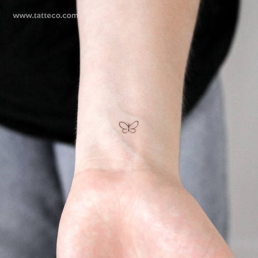 Tatuaje temporal de mariposa minimalista (juego de 3)