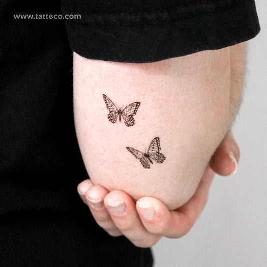 Tatuaje temporal de pareja de mariposas (juego de 3)