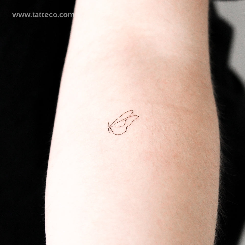 One Line Butterfly Temporary Tattoo - Set of 3