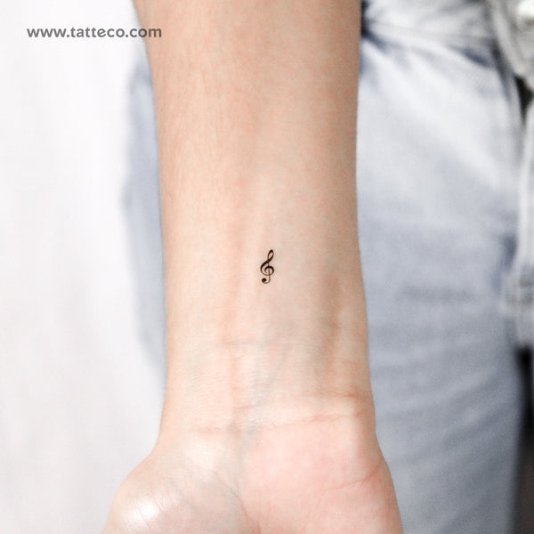 Tiny Treble Clef Temporary Tattoo - Set of 3