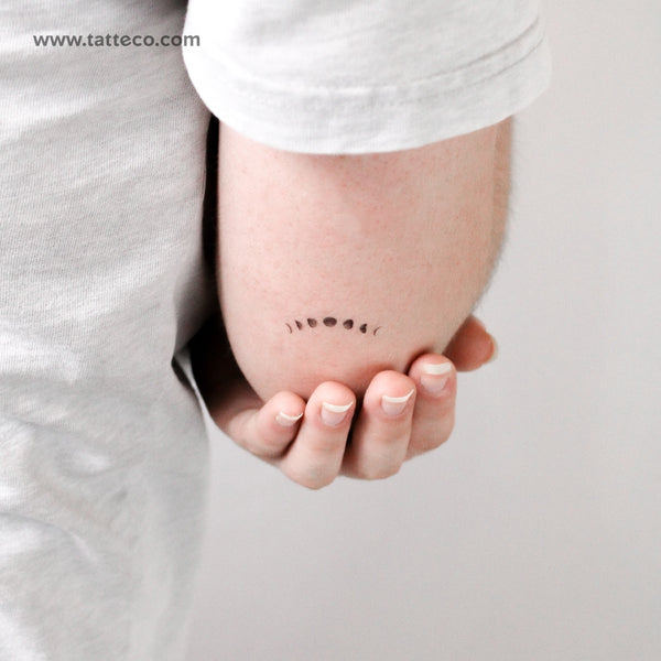 Small Lunar Phases Temporary Tattoo - Set of 3