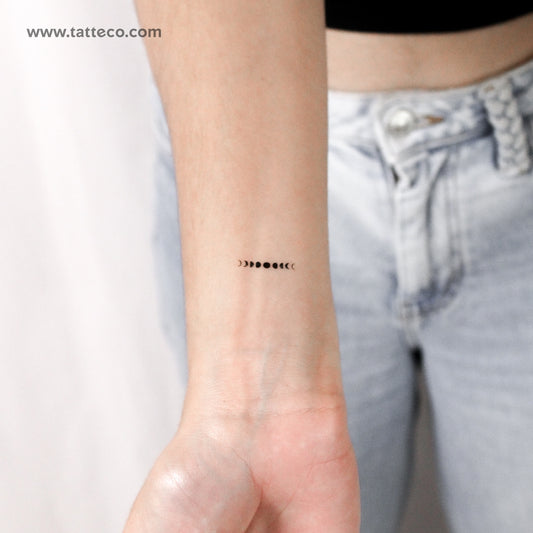 Tatuaje temporal de fases de la luna pequeña - Juego de 3