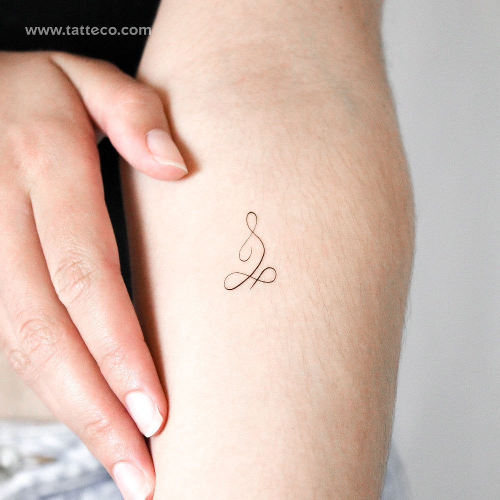 Tatuaje temporal Unalome de meditación - Juego de 3