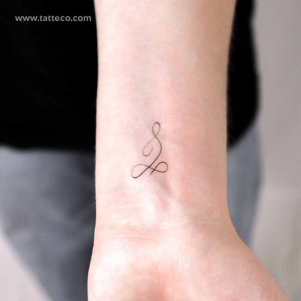 Tatuaje temporal Unalome de meditación - Juego de 3