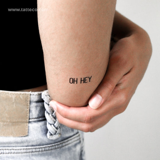 Tatuaje temporal Oh Hey - Juego de 3