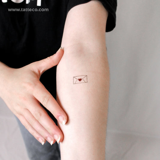 Tatuaje temporal de carta de amor - Juego de 3