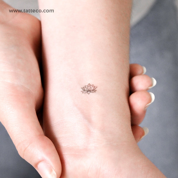 Tiny Sacred Lotus Temporary Tattoo - Set of 3