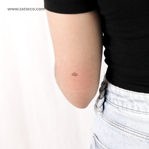 Tiny Sacred Lotus Temporary Tattoo - Set of 3