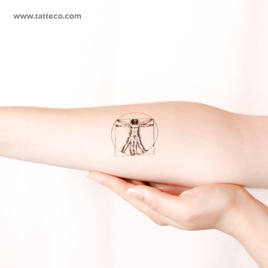 Vitruvian Man Temporary Tattoo - Set of 3