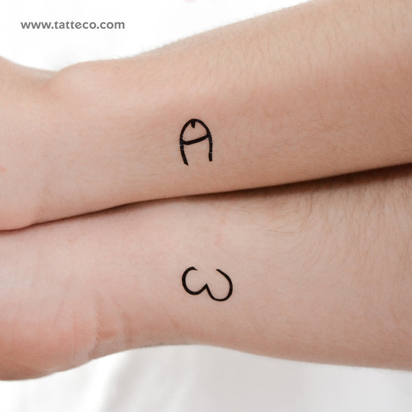 Matching Best Friends Penis Temporary Tattoo - Set of 3+3