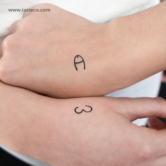 Tatuaje temporal de pene a juego para mejores amigos (juego de 3)