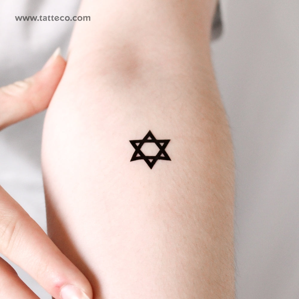 Tatuaje temporal de estrella de David pequeña (juego de 3)