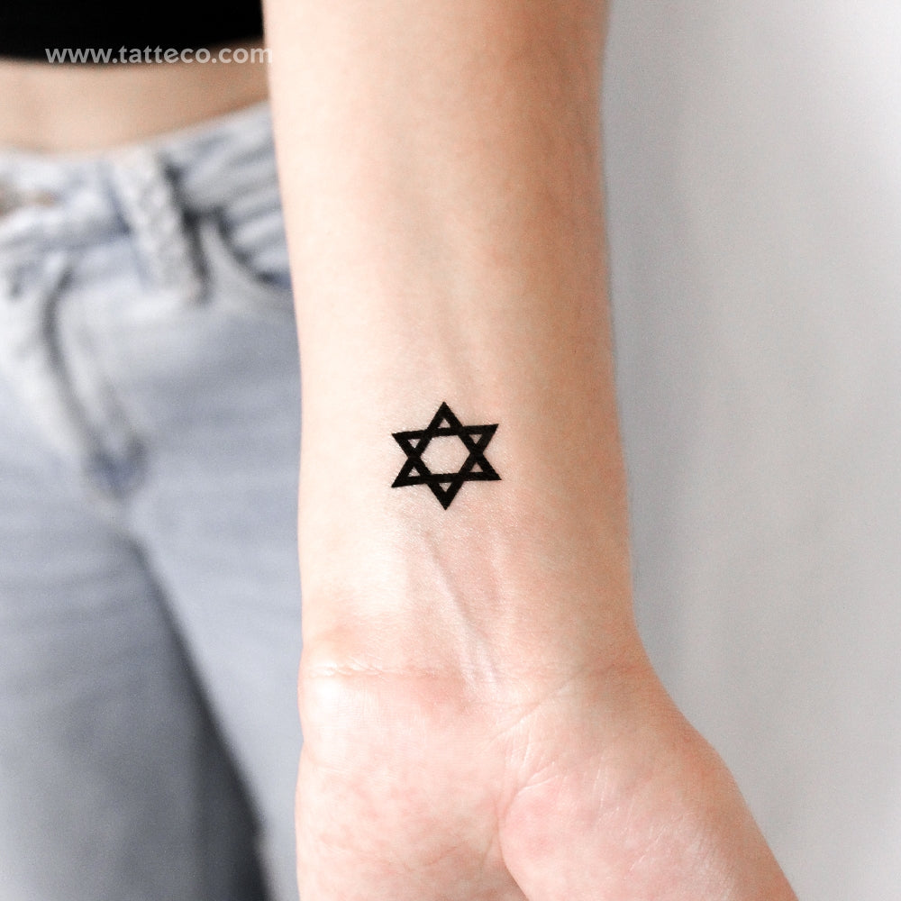 Tatuaje temporal de estrella de David pequeña (juego de 3)