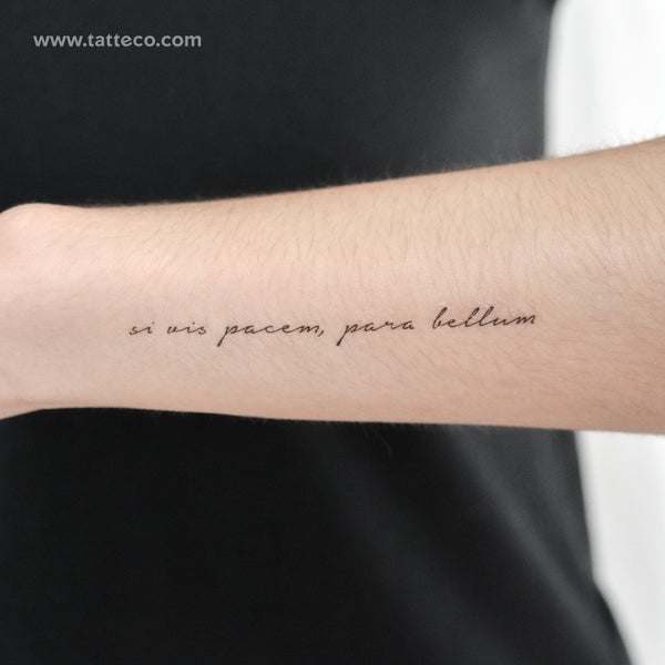 Si Vis Pacem, Para Bellum Temporary Tattoo - Set of 3