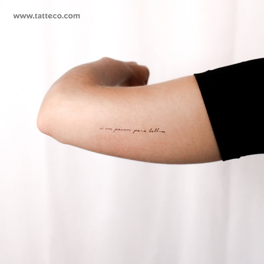 Tatuaje temporal Si Vis Pacem, Para Bellum - Juego de 3