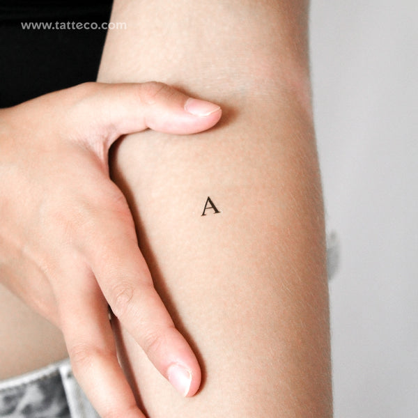 A Serif Capital Letter Temporary Tattoo - Set of 3