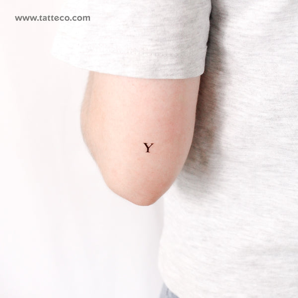 Y Serif Capital Letter Temporary Tattoo - Set of 3