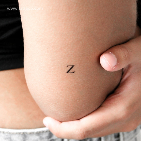 Z Serif Capital Letter Temporary Tattoo - Set of 3