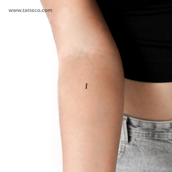 I Serif Capital Letter Temporary Tattoo - Set of 3