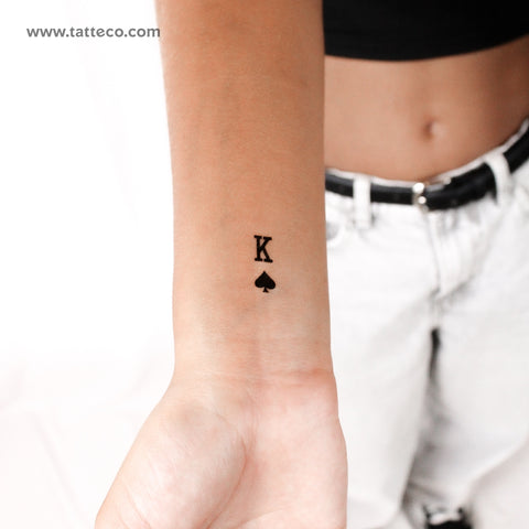 King Of Spades Temporary Tattoo - Set of 3
