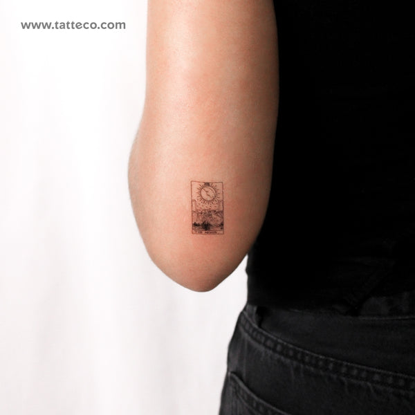 Small The Moon Tarot Card Temporary Tattoo - Set of 3