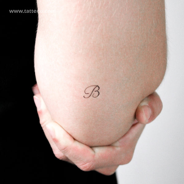 Letter B Script Temporary Tattoo - Set of 3
