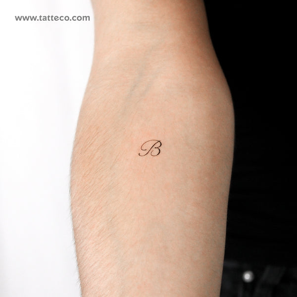 Letter B Script Temporary Tattoo - Set of 3
