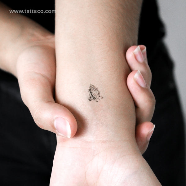Little Praying Hands Temporary Tattoo - Set of 3