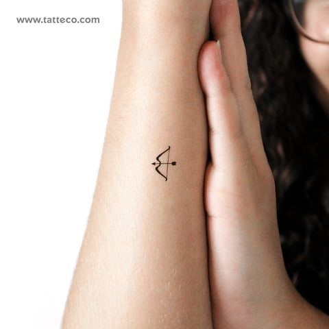 Tiny Bow And Arrow Temporary Tattoo - Set of 3