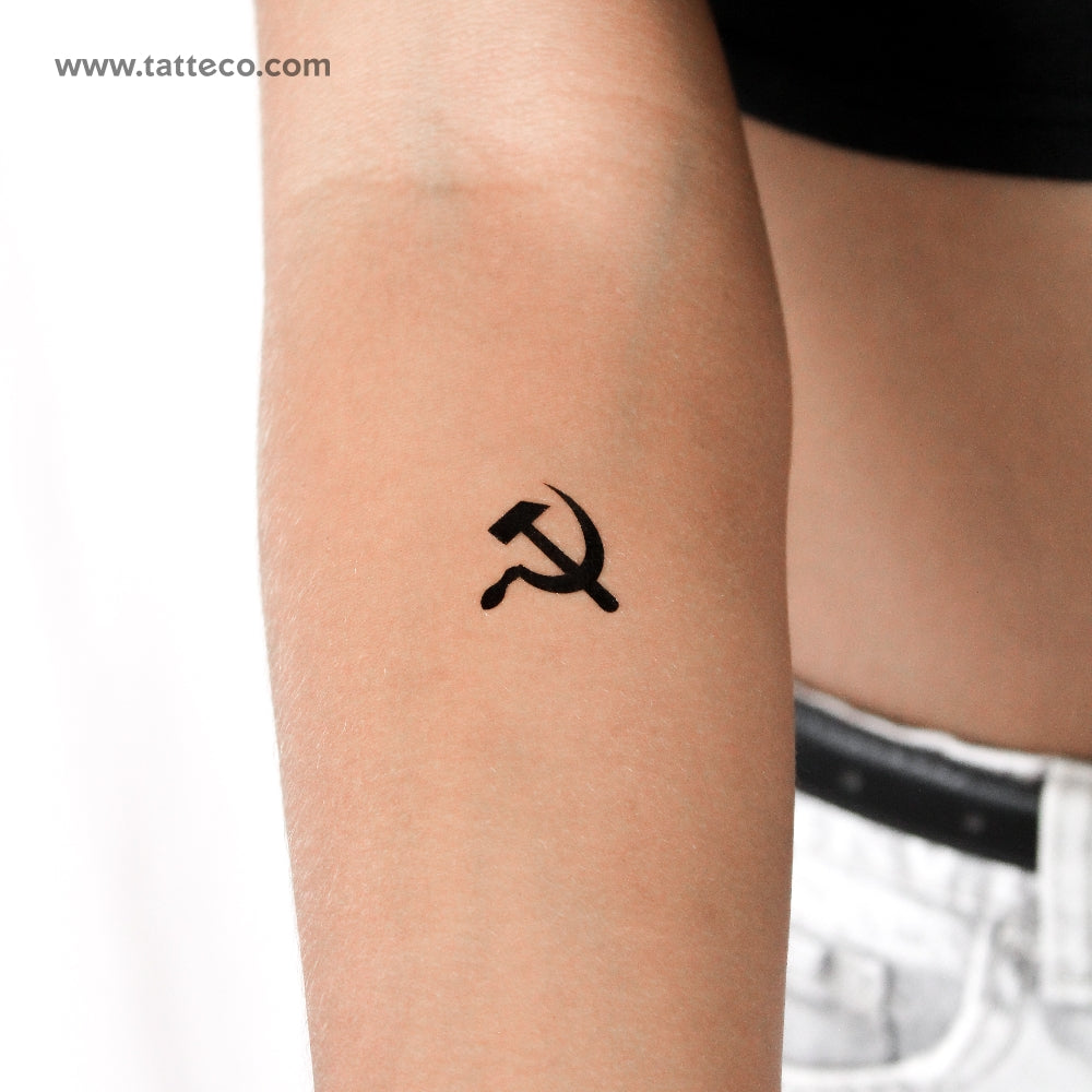 Hammer And Sickle Temporary Tattoo - Set of 3