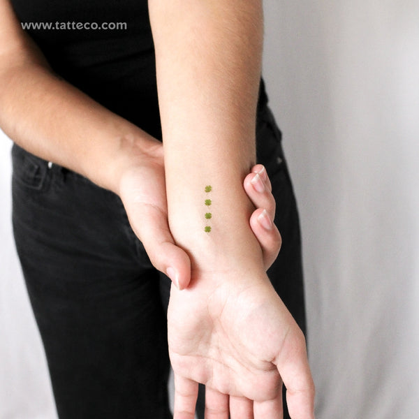 Four Tiny Four Leaf Clovers Temporary Tattoo - Set of 3