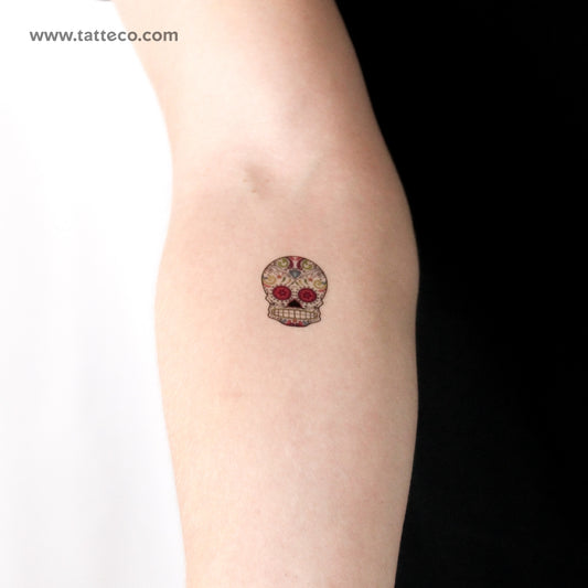 Tatuaje temporal de calavera de azúcar - Juego de 3