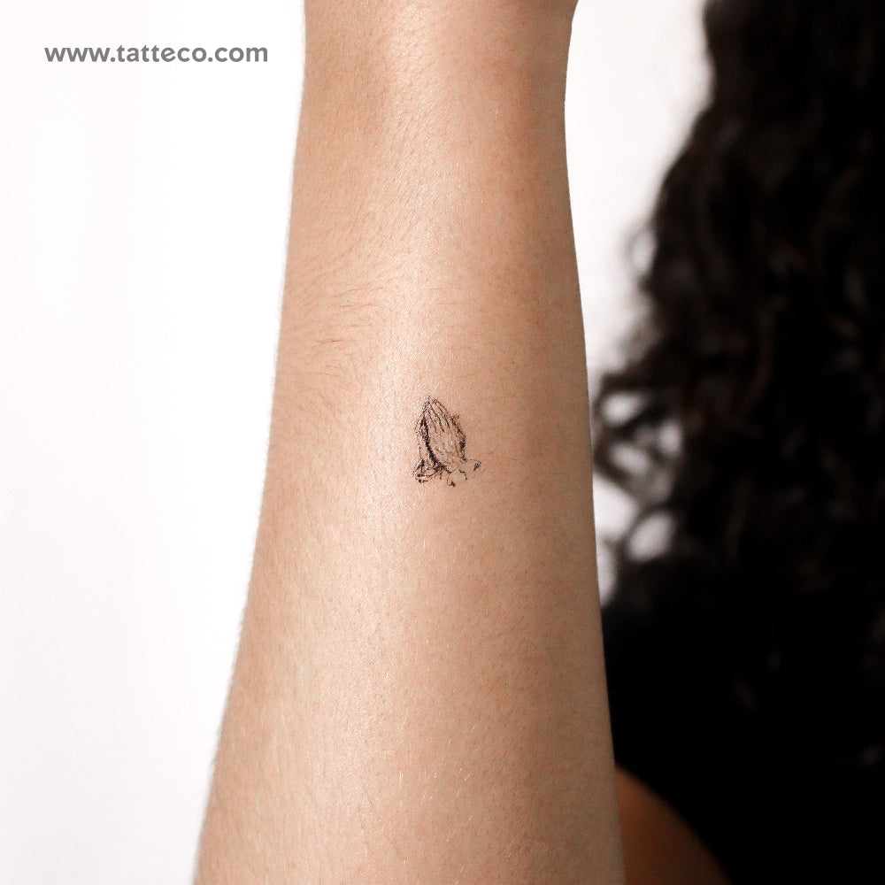 Little Praying Hands Temporary Tattoo - Set of 3