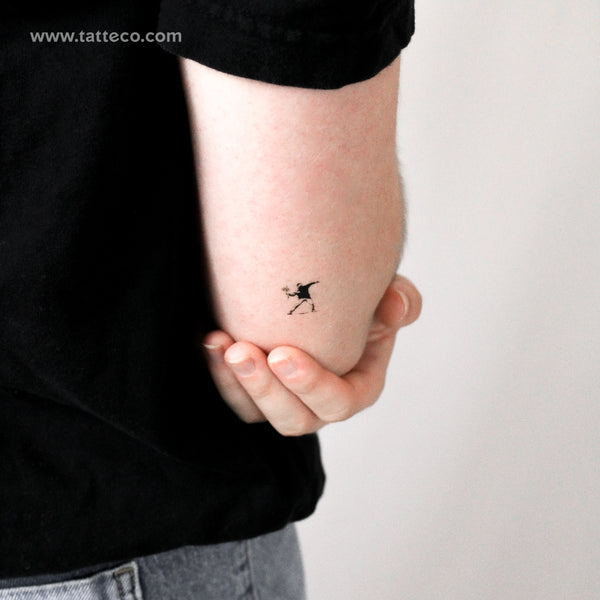 Tiny Flower Thrower Temporary Tattoo - Set of 3