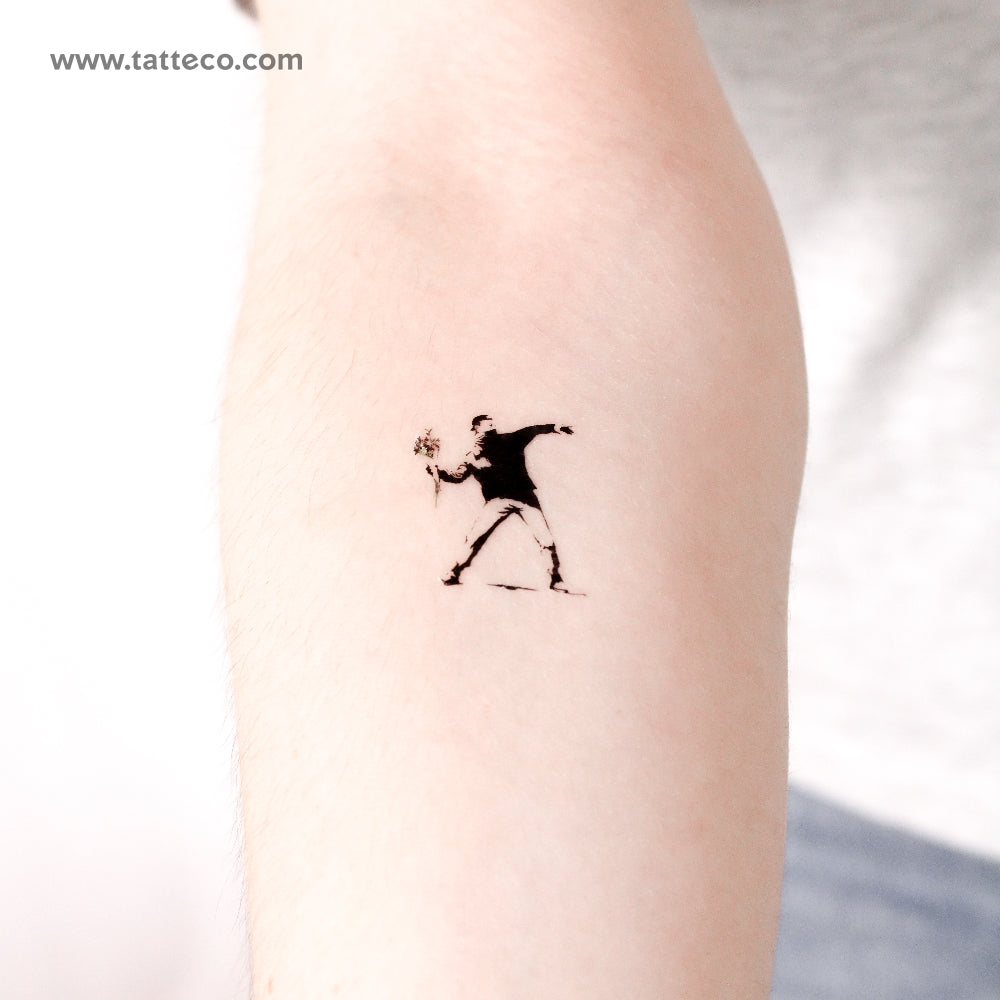 Small Flower Thrower Temporary Tattoo - Set of 3