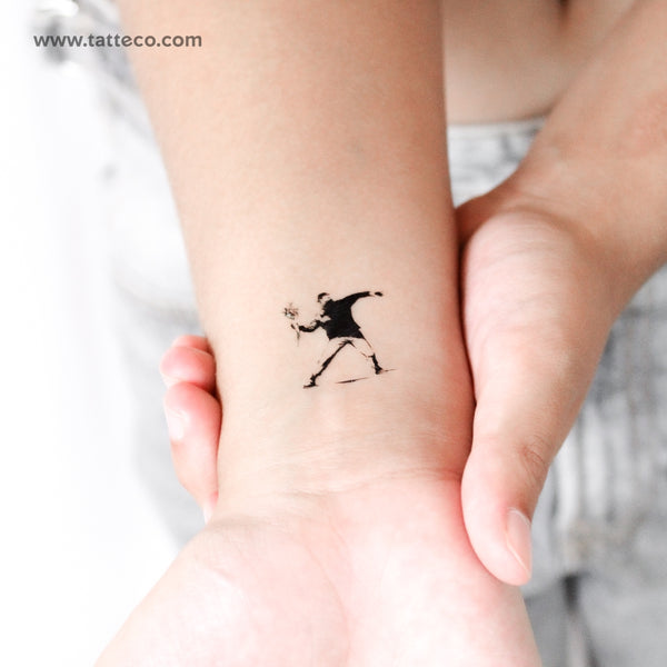 Small Flower Thrower Temporary Tattoo - Set of 3