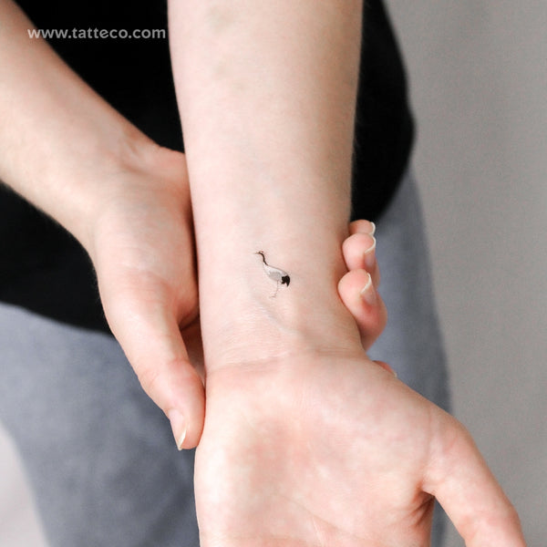 Red-crowned Crane Temporary Tattoo - Set of 3