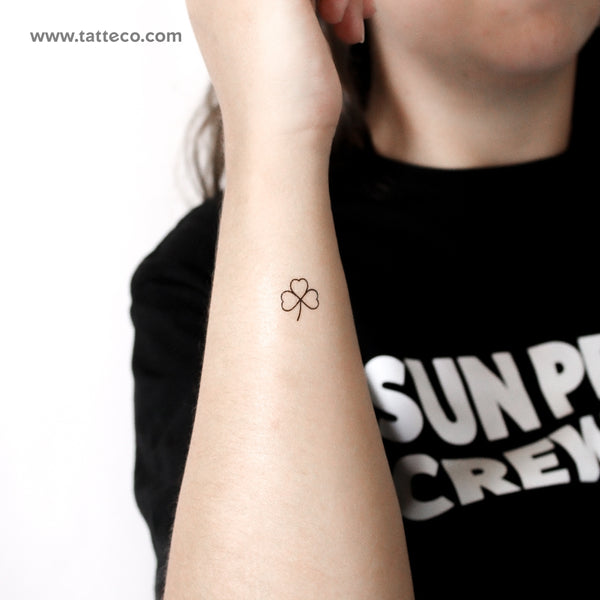 Little Minimalist Three-Leaf Clover Temporary Tattoo - Set of 3