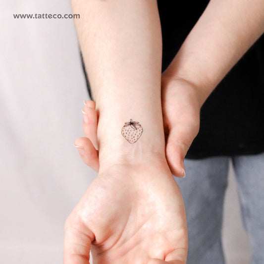 Strawberry Temporary Tattoo - Set of 3