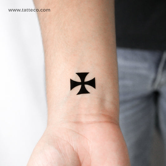 Cross Pattée Temporary Tattoo - Set of 3