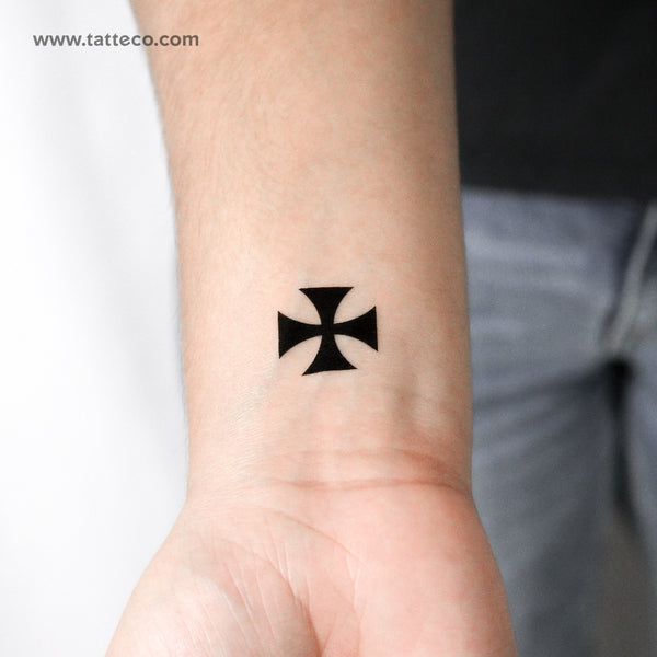 Cross Pattée Temporary Tattoo - Set of 3