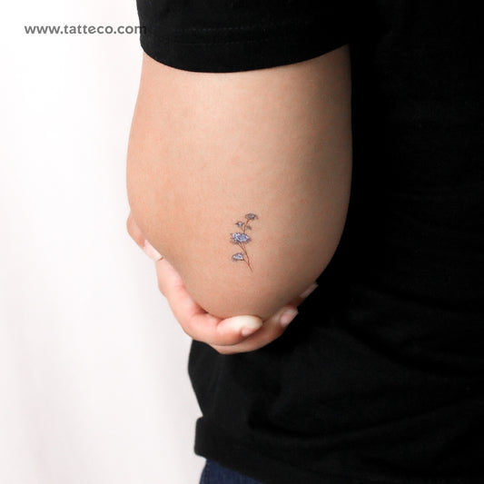Small Blue Baby's Breath Temporary Tattoo - Set of 3