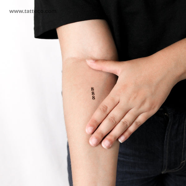 Vertical 888 Temporary Tattoo - Set of 3