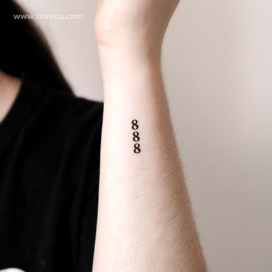 Tatuaje temporal vertical 888 - Juego de 3