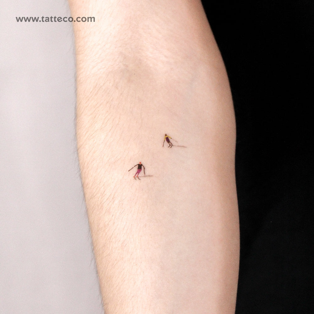 Tatuaje temporal de esquiadores - Juego de 3